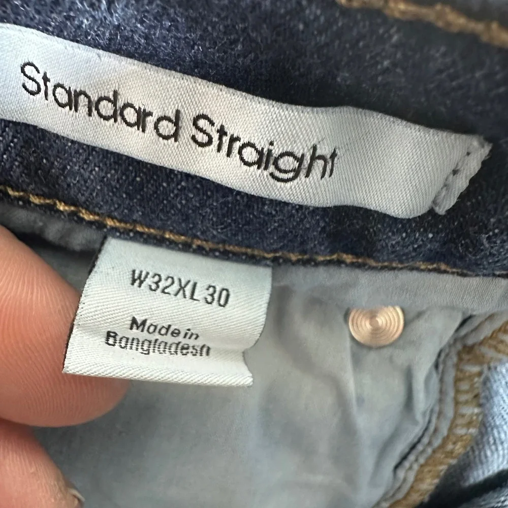 Calvin Klein Mens Standard Straight Leg Dark Wash Jeans Blue‎ W32 L30